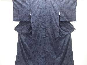 重要無形文化財本場結城紬100亀甲　菊模様織り出し着物